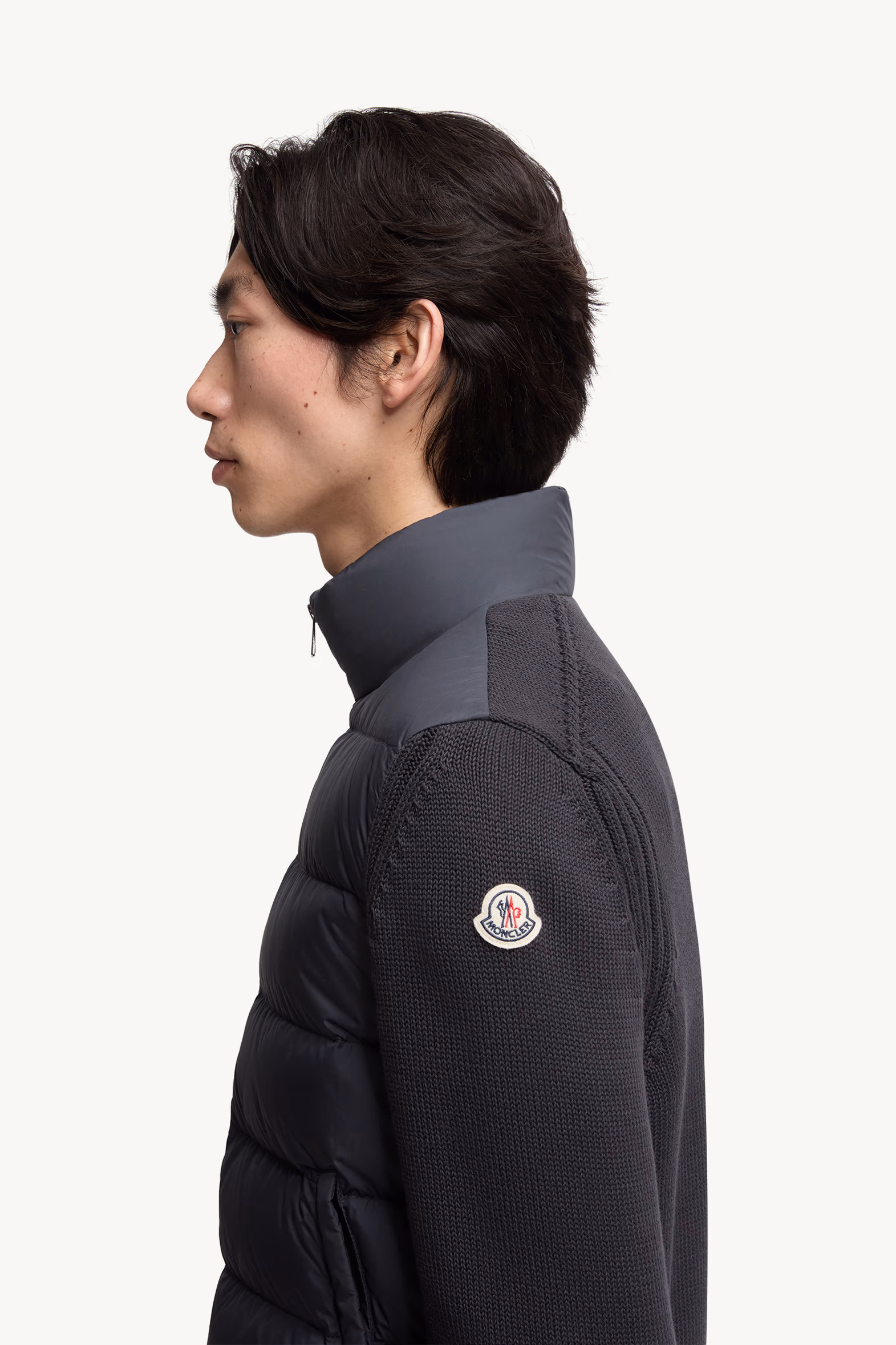 Padded Cotton Cardigan Men Navy Blue Moncler 4